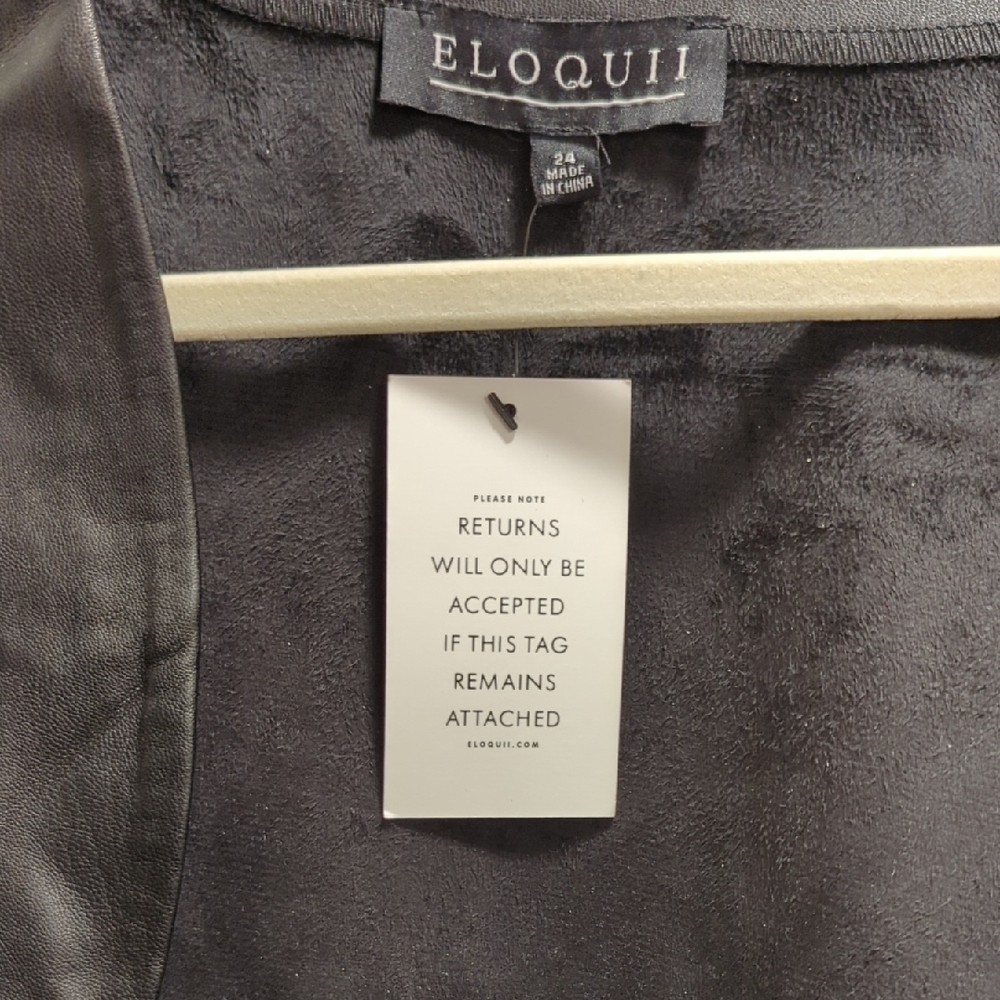 Eloquii Black Pleather Bolero, Size 24 - Picture 2 of 3